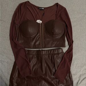 Fashion Nova Brown set  Dress